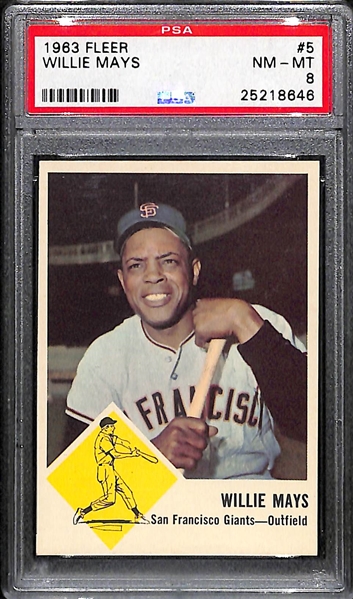 1963 Fleer Willie Mays # 5 Graded PSA 8 NM-MT